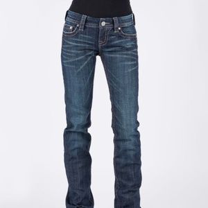 NWT Medium Blue Embroidered Straight-Leg Jeans